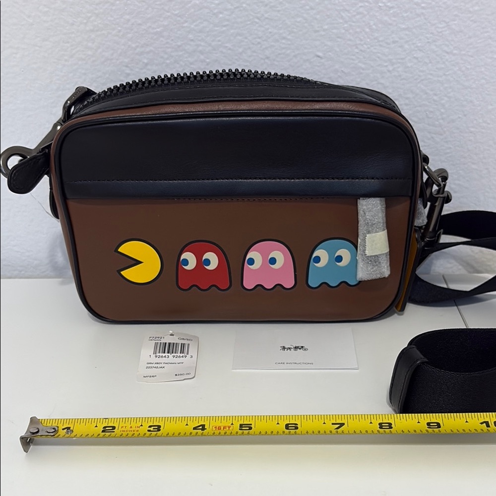 Coach Brown and Black Belt Bag with Pac-Man Design
